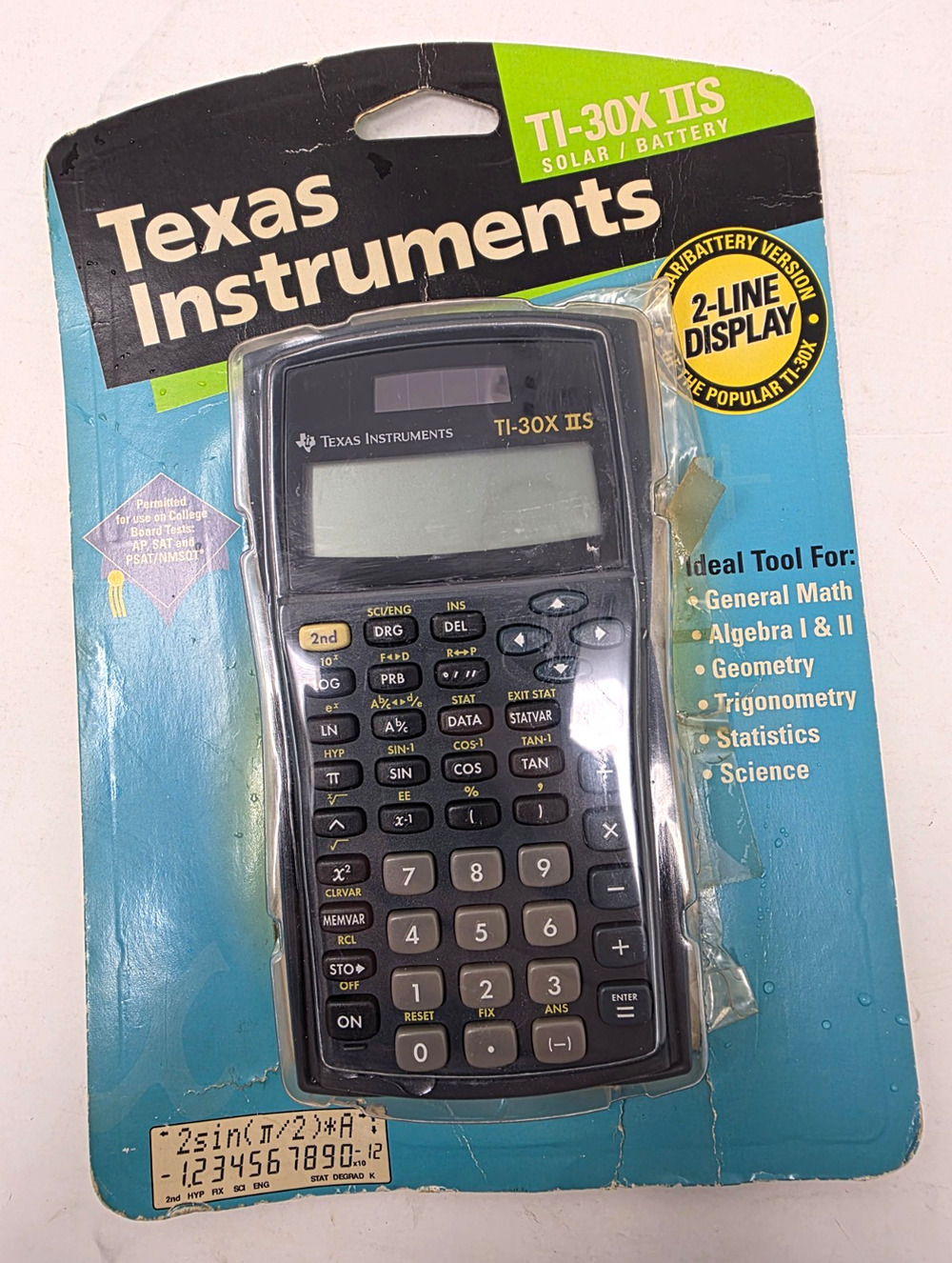 Texas Instruments TI-30X IIS Scientific Calculator Solar Battery Tested Working